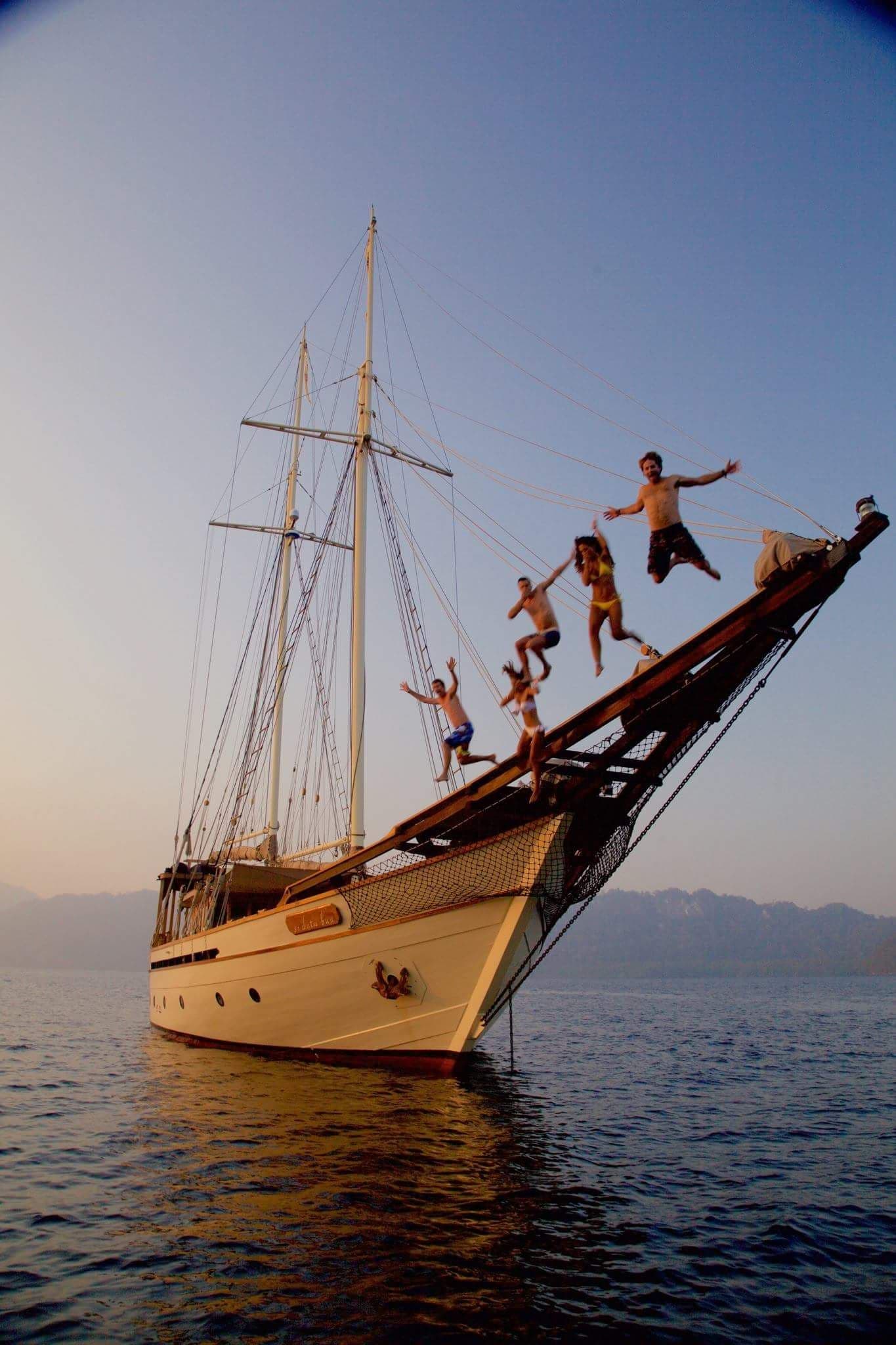 people on silolona boat