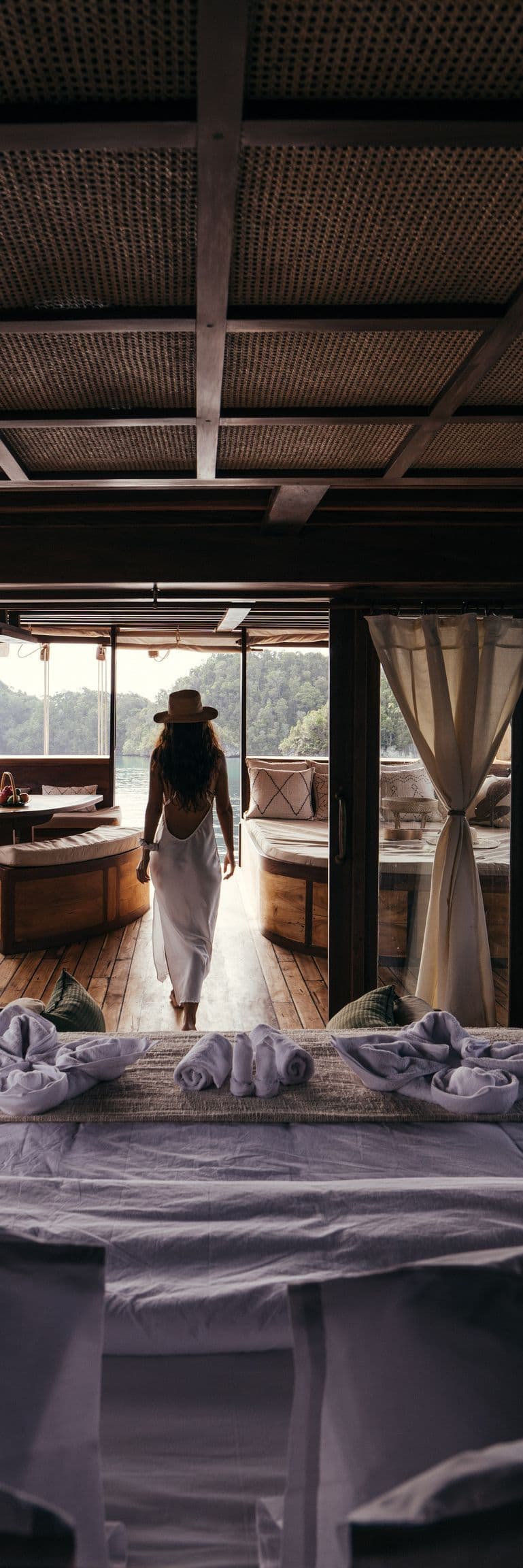 Woman on the master cabin